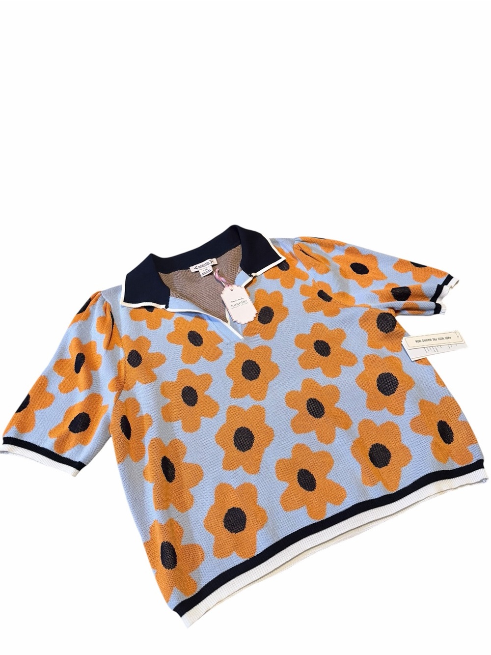 🌼💚NEW Nanette Lepore Flower Polo Sweater. - Picture 5 of 10